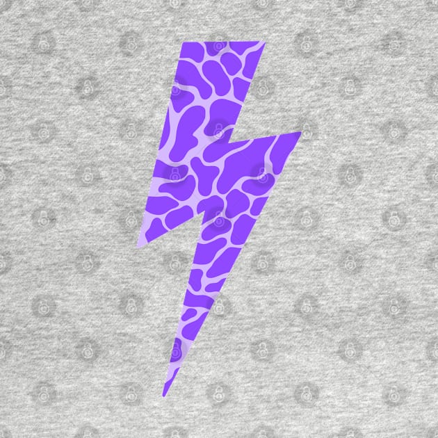 purple cow print lightning bolt by gdm123